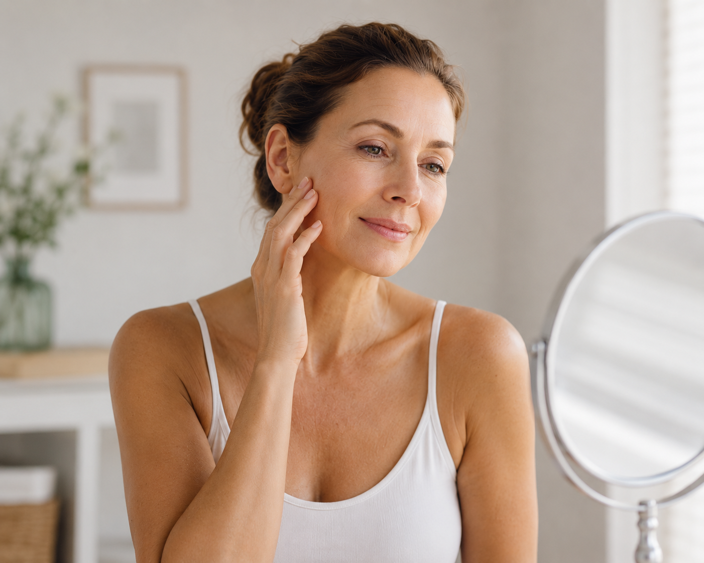 Žena pri anti-age starostlivosti s CAPRADERM Platinum GC