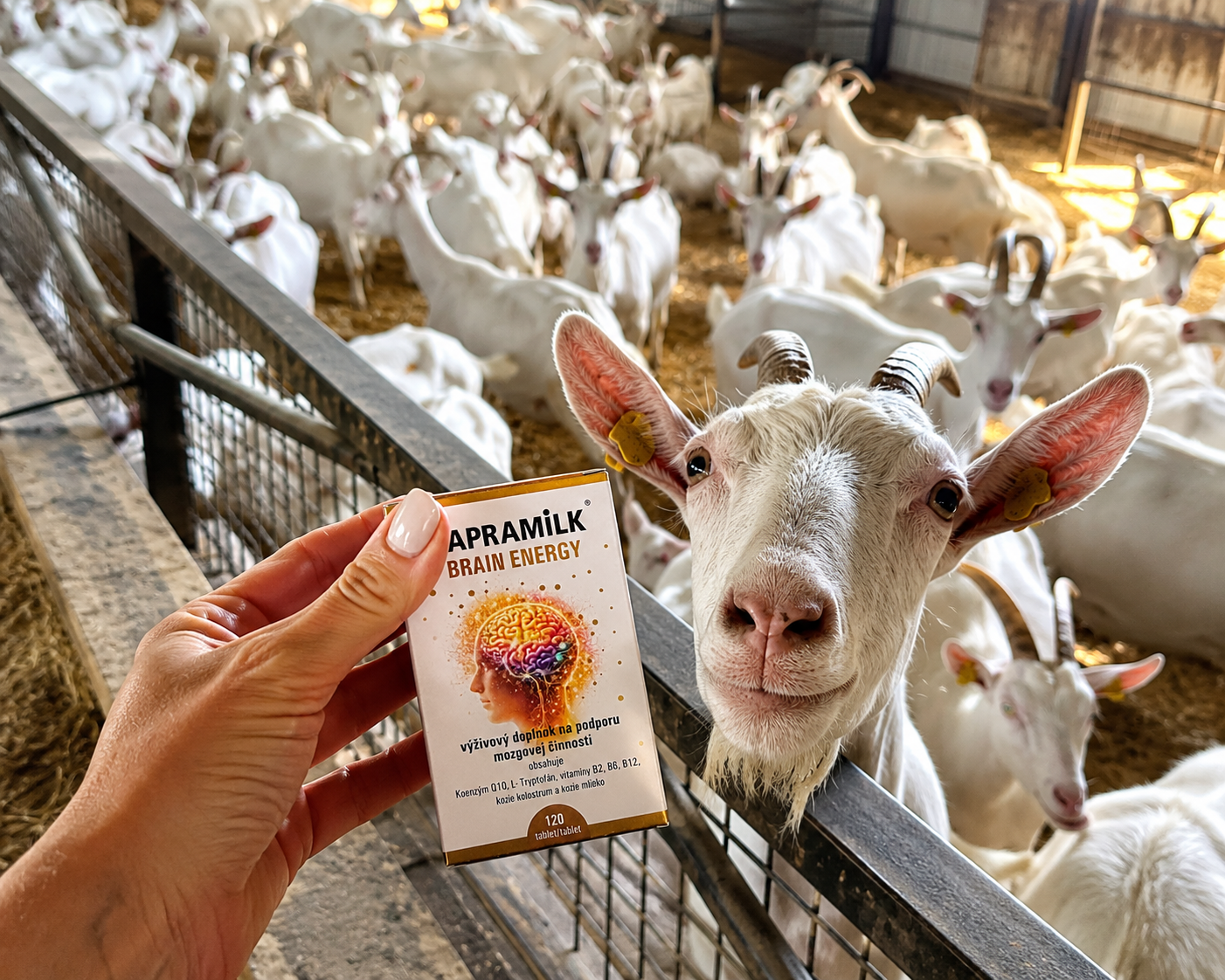 CAPRAMILK Brain Energy pri kozách na farme