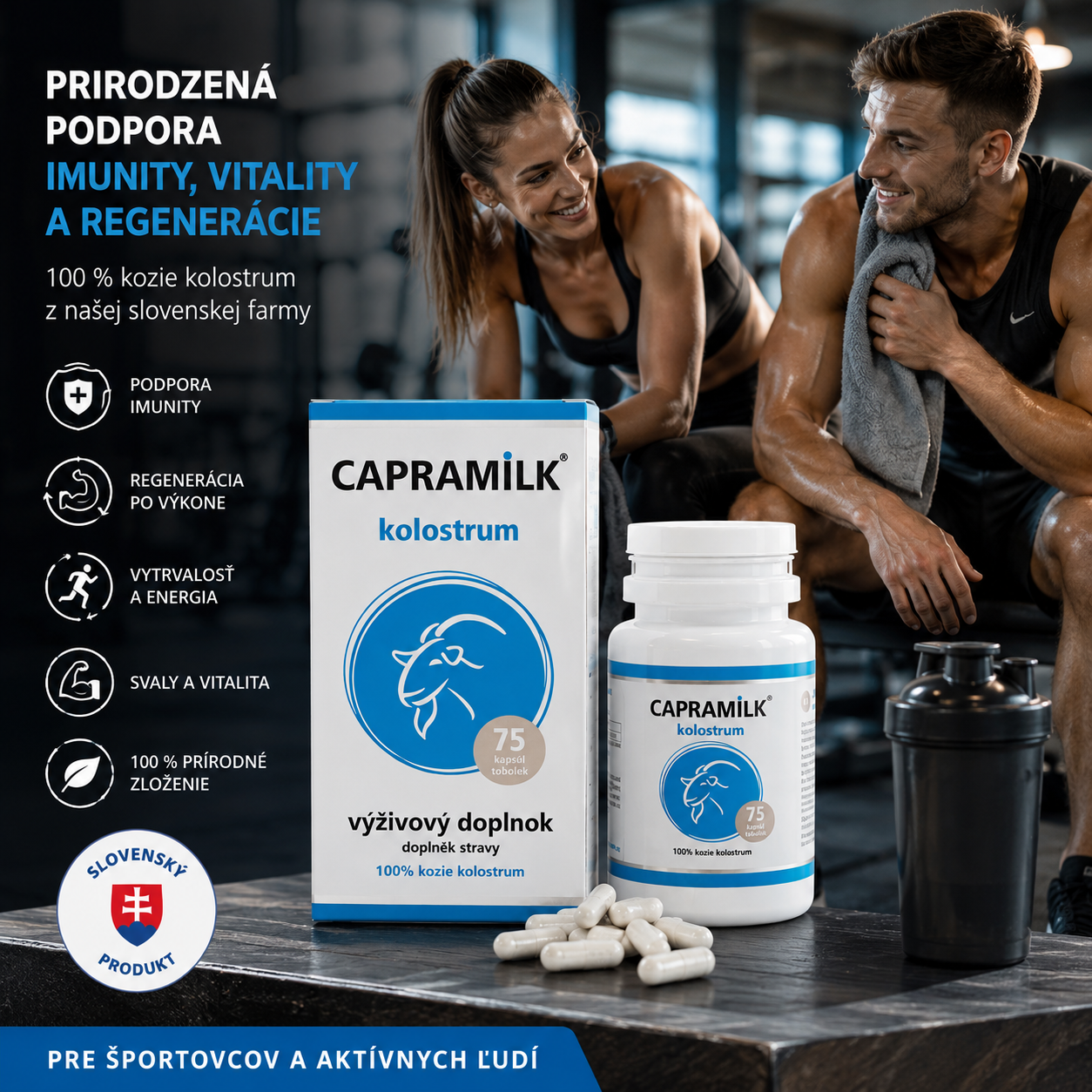 CAPRAMILK kolostrum pre aktívnych ľudí a športovcov