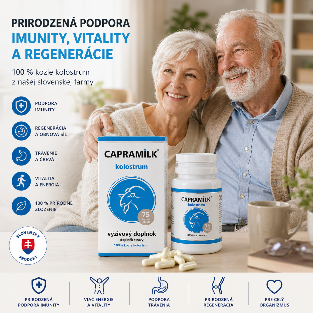 CAPRAMILK kolostrum pre seniorov a podporu vitality