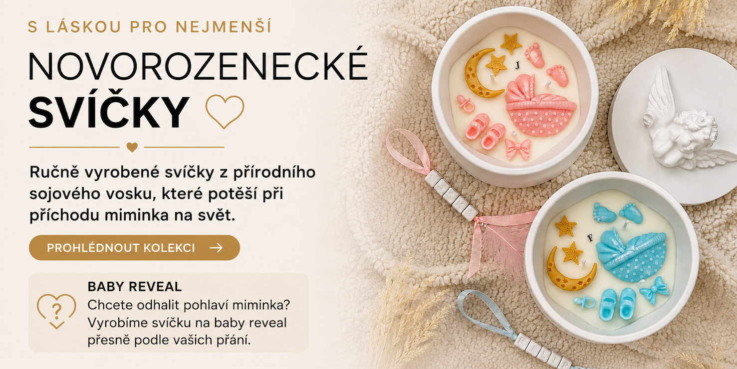 děti svíčka dárek k porodu novorozenec přírodní svíčky