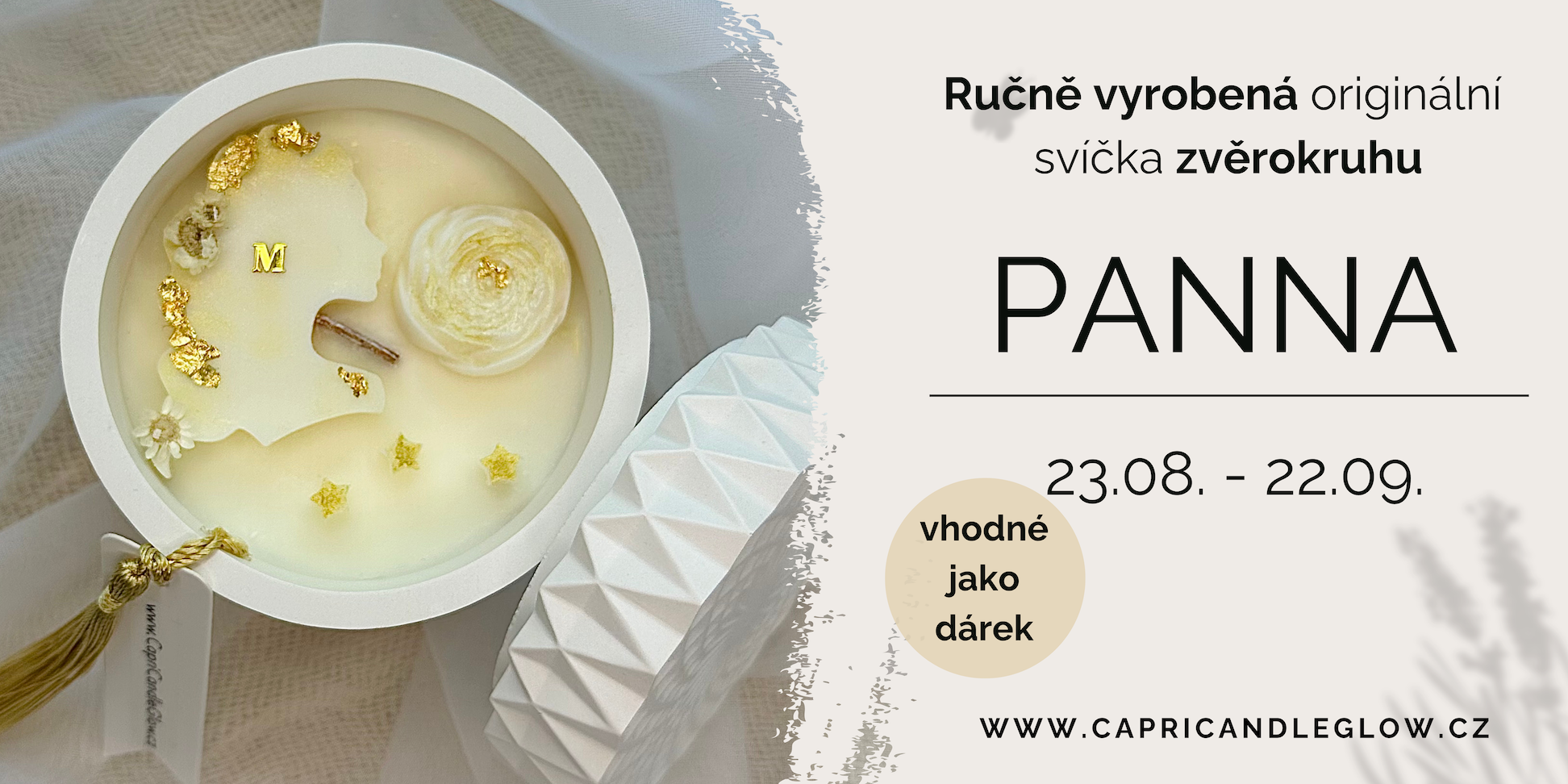 Znamení zvěrokruhu PANNA svíčka přírodní