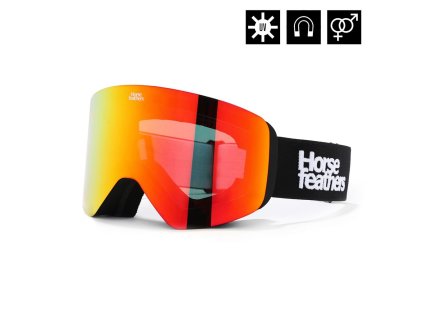 Okuliare na snowboard HORSEFEATHERS Colt - black/mirror red