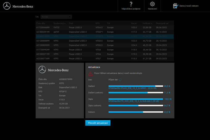 Mercedes Comand NTG mapy