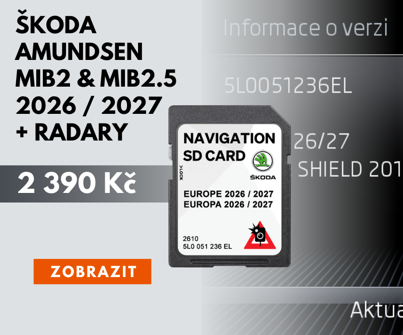 Škoda Amundsen MIB2 mapy 2026