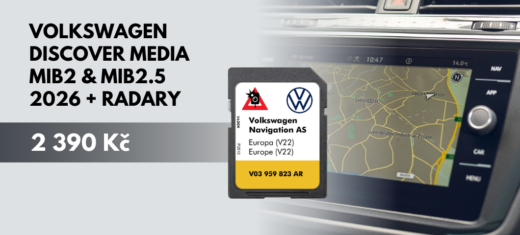 VW Discover Media MIB2 mapy 2025 / 2026