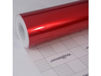 Červená lesklá Aluminium metalická fólie - R-HD
