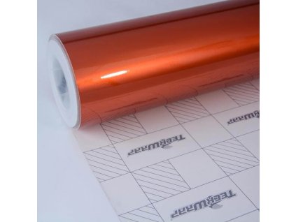 Oranžová lesklá Aluminium metalická fólie - S