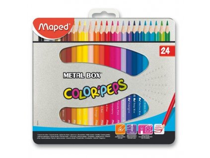 PASTELKY MAPED COLOR'PEPS METAL BOX - 24 FARIEB