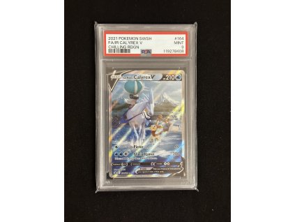 POKEMON 2021 SWSH Chilling Reign Ice Rider Calyrex V 164 PSA 9