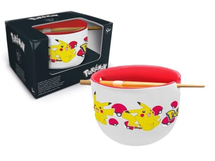 Pokemon Ramen Bowl with Chopsticks Pikachu.