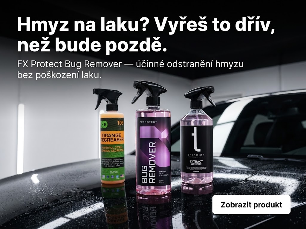 Hmyz na autě není jen estetický problém. Může trvale poškodit lak
