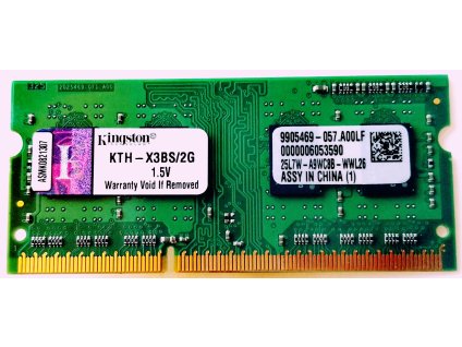 3404 1 kingston 2gb ddr3 sodimm 1333mhz cl9 kth x3bs 2g 057 a00lf