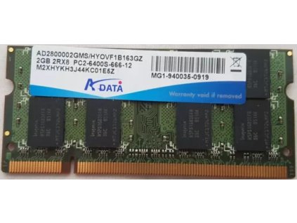 Mémoire Ram Adata 2GB 2Rx8 PC2 6400S Mémoire Ram