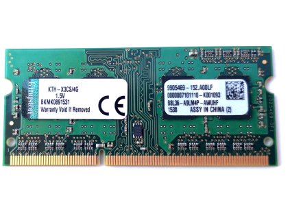 3458 1 kingston 4gb ddr3 sodimm 1600mhz kth x3cs 4g