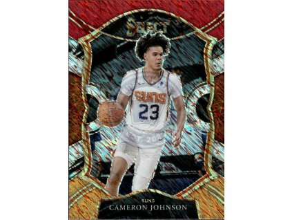 2020-21 Panini Select Cameron Johnson Phoenix Suns Red White Orange Shimmer