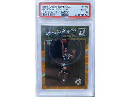 2016-17 Panini Donruss Malcolm Brogdon Milwaukee Bucks Holo Laser Orange RC #179 PSA 9