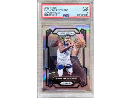 2023-24 Prizm Anthony Edwards Minnesota Timberwolves Silver #108 PSA 9 (L)