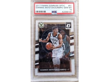 2017-18 Panini Donruss Optic Giannis Antetokounmpo Milwaukee Bucks #81 PSA 10(L)