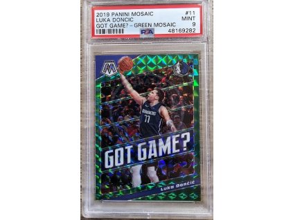 2019-20 Panini Mosaic Luka Doncic Dallas Mavericks Got Game? Green Mosaic Parallel PSA 9 (L)