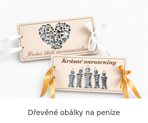 dřevěné originální dárkové obálky na peníze a poukazy