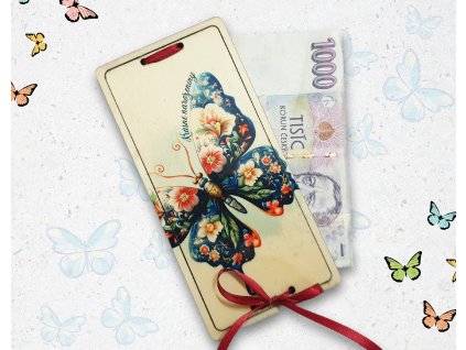 darkova obalka na penize motyl