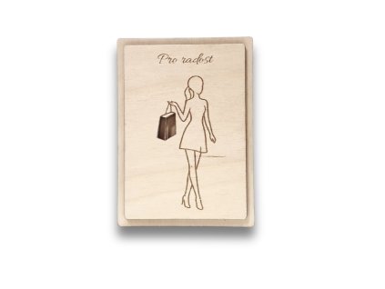 Dřevěná obálka na kartu – Pro radost | Cardum