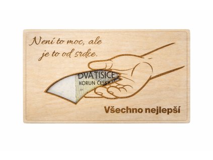 Dřevěná obálka na peníze – Není to moc, ale je to od srdce | Cardum