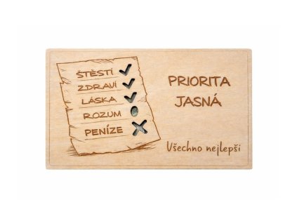 obálka na peníze priorita jasná