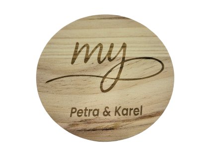 Personalizovaný podtácek My | Bambusový dárek pro páry cardum