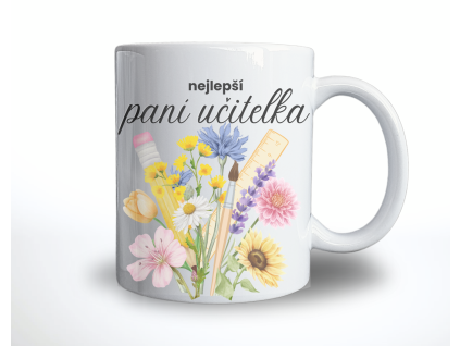 hrnek pro paní učitelku kytice