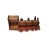 Dřevěná dárková lokomotiva s lahví a skleničkami | Cardum