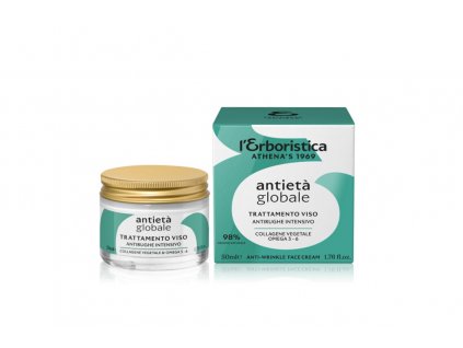 Erboristica Global anti-age pleťový krém s rostlinným kolagenem a Omega 3 a Omega 6 kyselinami 50 ml