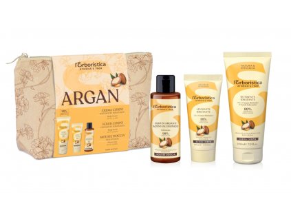 Erboristica kosmetická sada tělová péče s arganovým olejem bio - sprchový gel 100 ml, tělový krém 200 ml, tělový peeling 100 ml