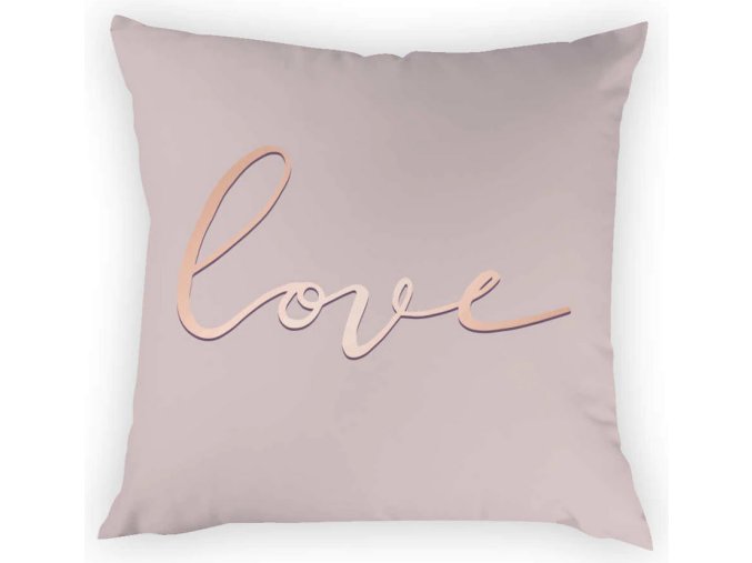 Dekorační povlak na polštář rose gold Love