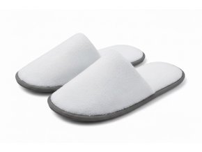 Hřejivé pantofle, flísové s šedým lemem v eko sáčku uvod