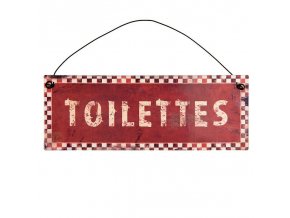 plechova cedulka Toilettes