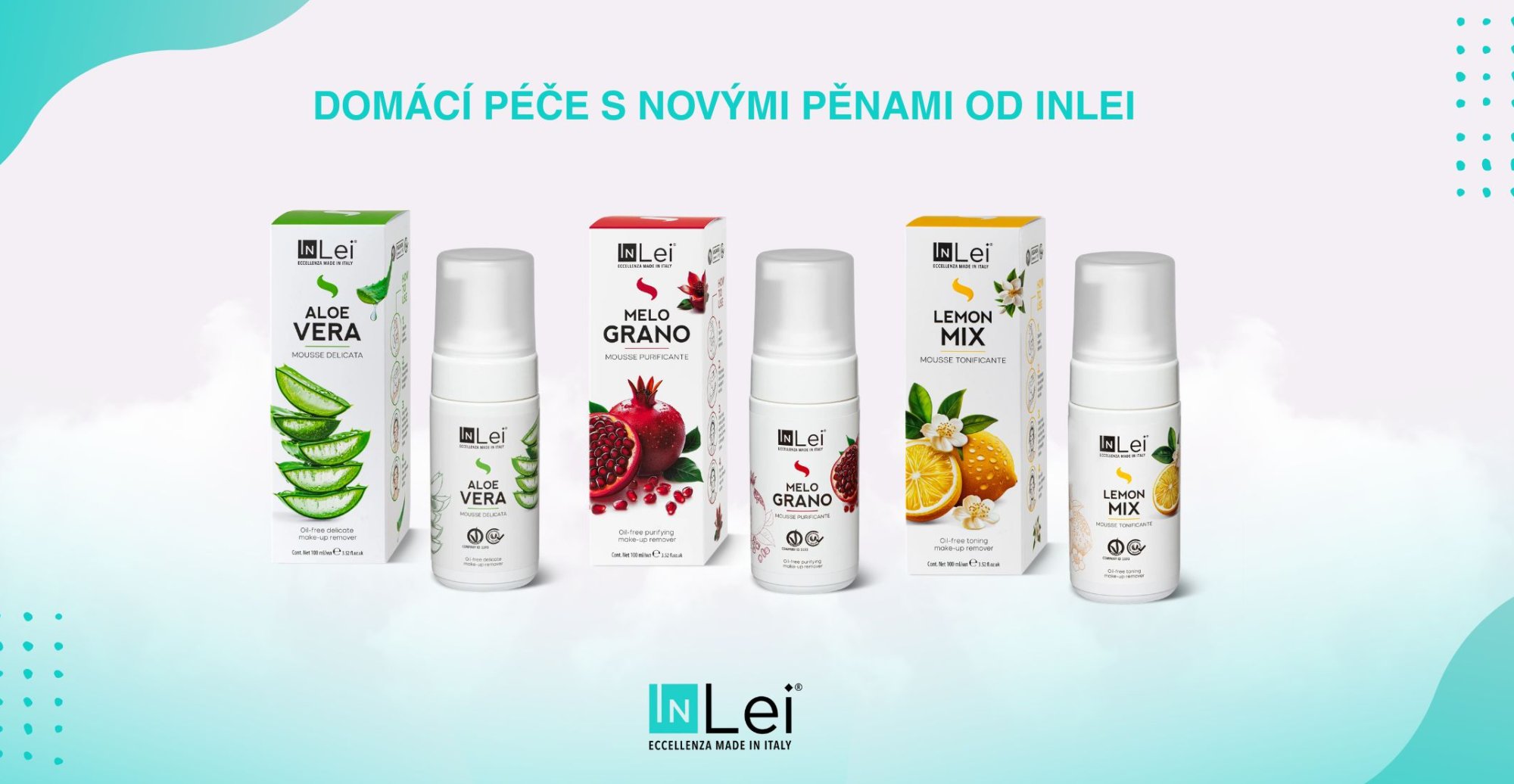 Domácí péče s novými pěnami od InLei: Aloe, Lemon Mix a Melograno