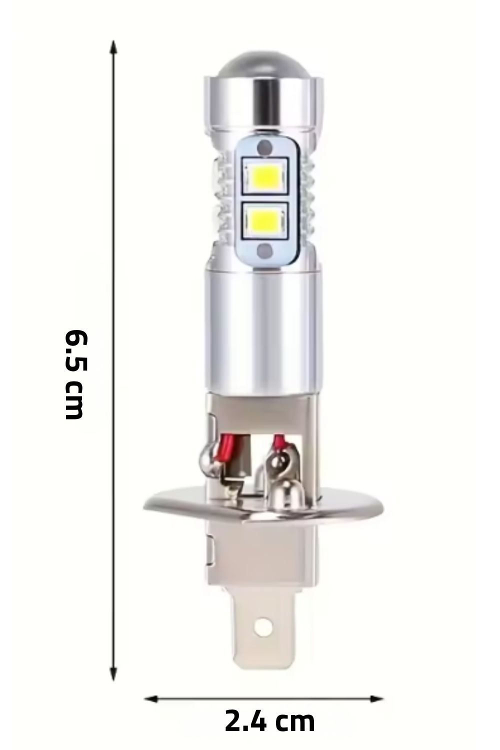 Kompaktní rozměry LED autožárovky H1 v cm pro Plug and Play montáž