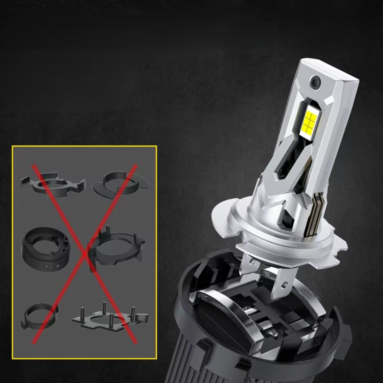 Jednoduché uchycení LED žárovky do původní patice bez potřeby dalších nástavců