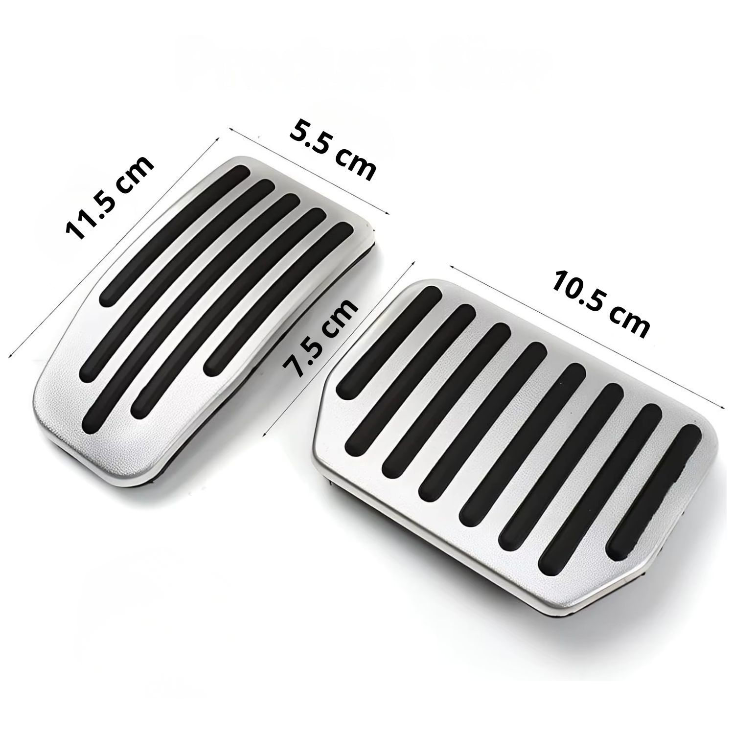 Detailní rozměry hliníkových pedálů pro vozy Tesla v cm