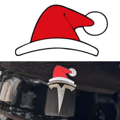 vanocni samolepka tesla santa