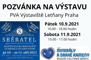 POZVÁNKA NA VÝSTAVU MINERÁLY A DRAHÉ KAMENY+ SBĚRATEL V PRAZE
