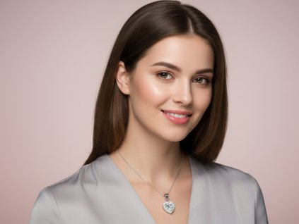 STŘÍBRNÝ PŘÍVĚSEK ZIRKONOVÉ SRDCE 11634