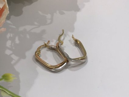 12047 zlate dvojbarevne nausnice kruhy ludmilky