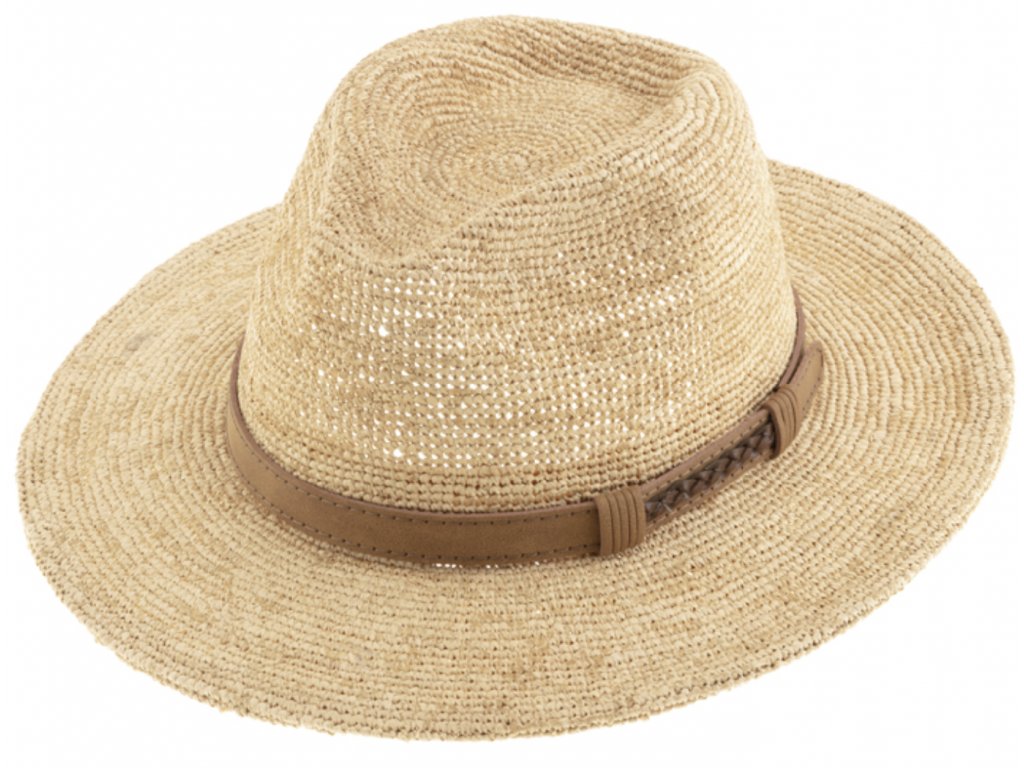 Fedora Raffia – slamený béžový klobúk