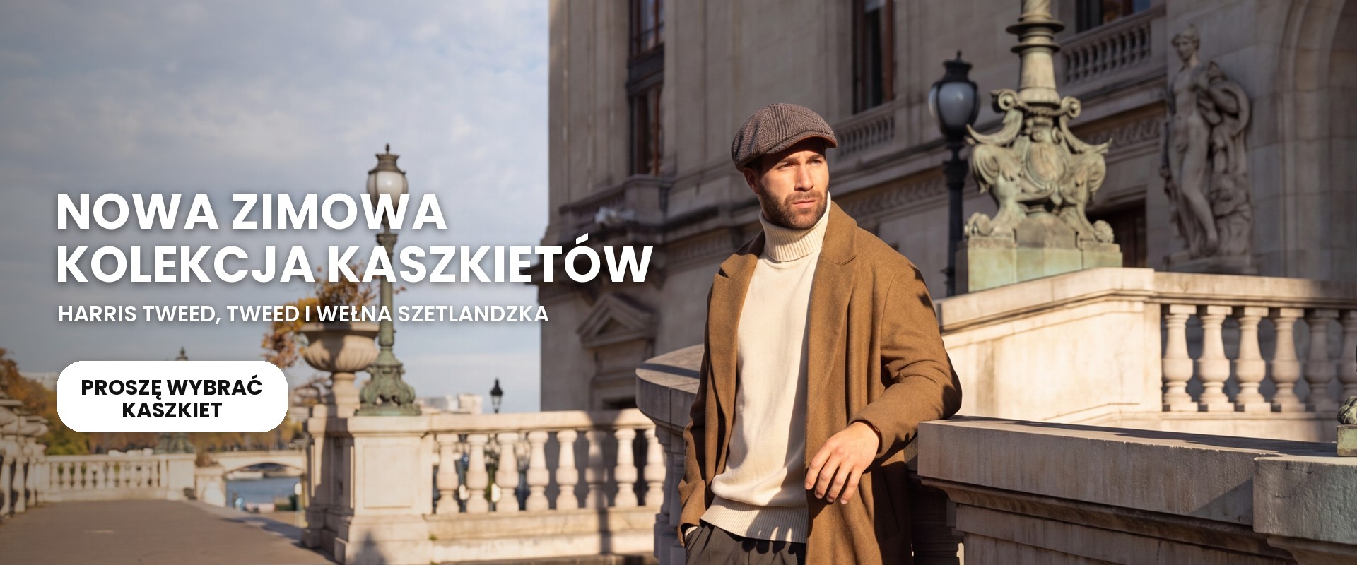 Nowa zimowa kolekcja kaszkietów – Harris Tweed, tweed i wełna szetlandzka