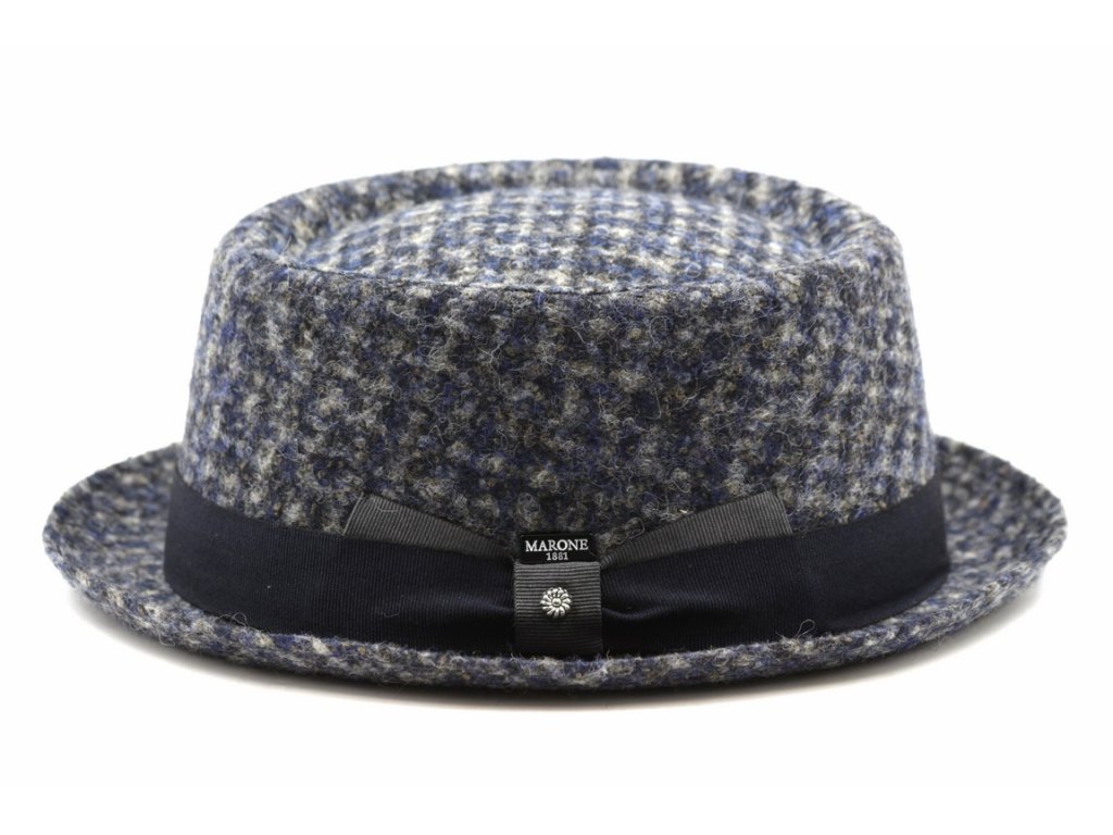 Porkpie klobouk od Marone - látkový vlněný klobouk