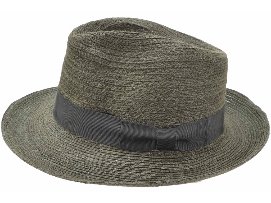 Fedora BOGART - slaměný zelený klobouk - Seeberger