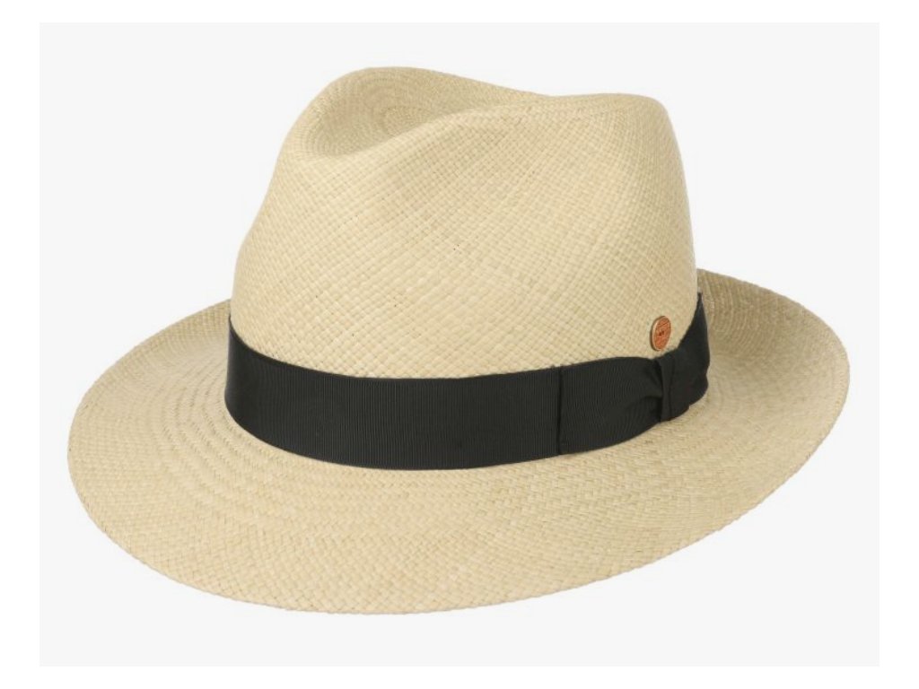 Luxusní  klobouk Fedora - ručně pletený, UV faktor 80 -  Ekvádorská panama - Mayser Albenga